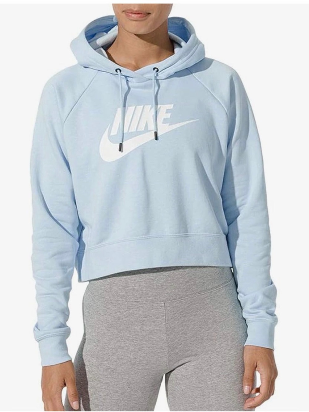 Nike Women’s Light Blue Cropped Logo Hoodie